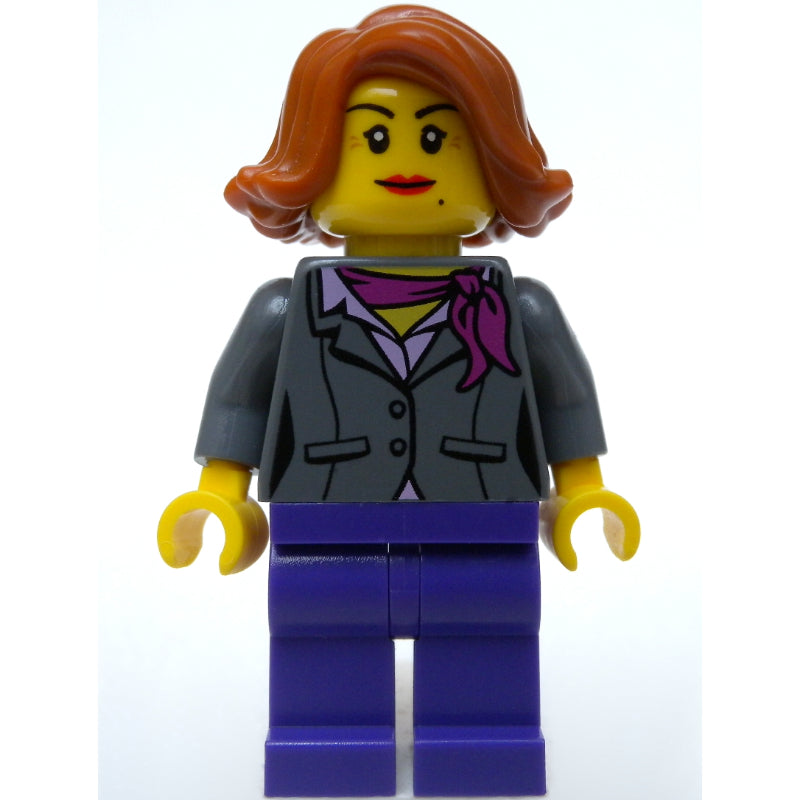 fig-008341 – Dark Bluish grey Torso, Jacket, Dark Purple Legs, Dark Orange Hair