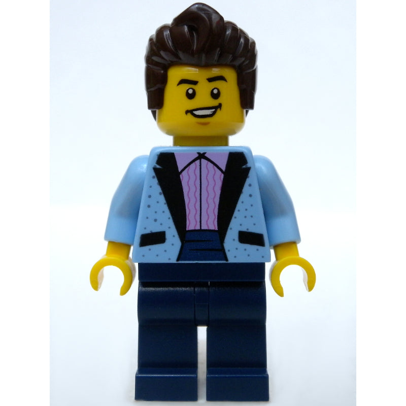 fig-008342 – Bright Light Blue Torso, Dark Blue Legs, Dark Brown Hair