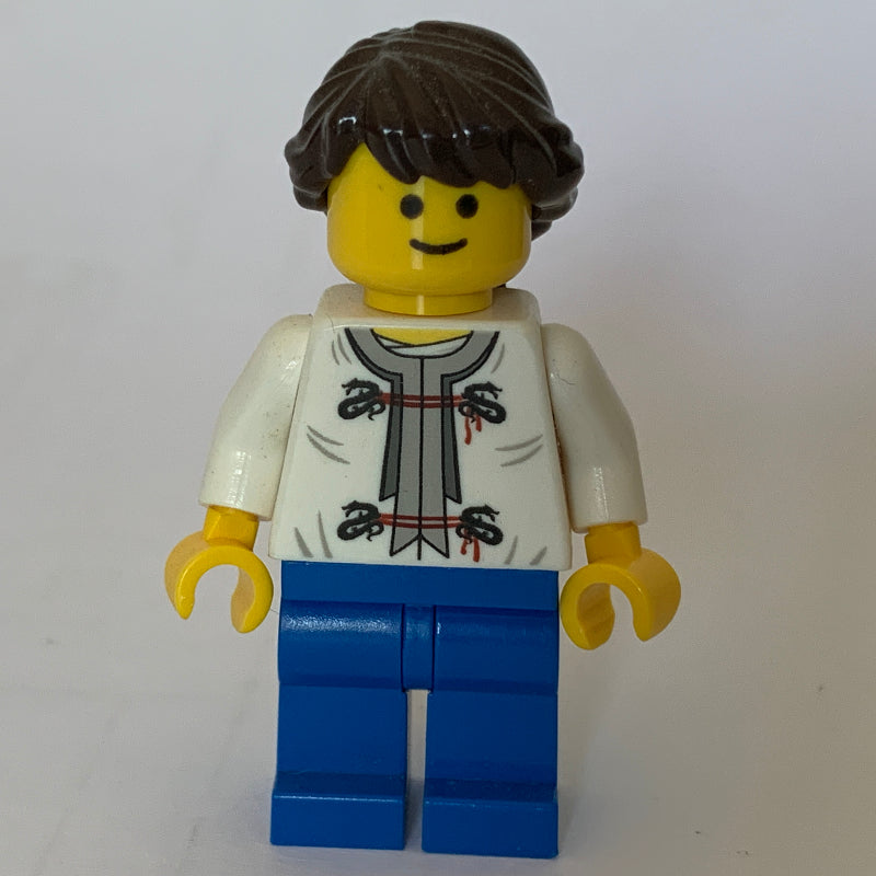fig-008344 – White Torso, Blue Legs, Dark Brown Hair