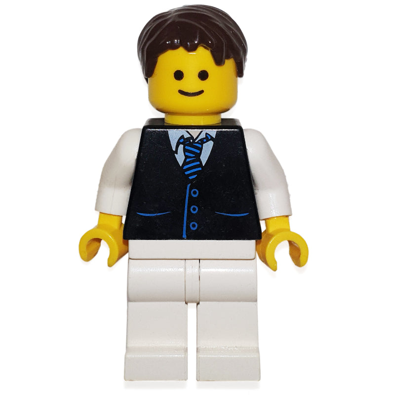 fig-008345 – Black Torso Jacket, White Legs, Dark Brown Hair