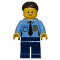 fig-008362 – Police, Medium Blue Torso, Dark Blue Legs, Dark Brown Hair