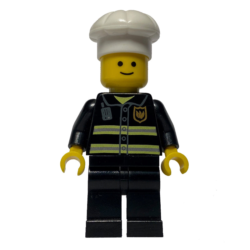 fig-008366 – Fire Fighter, Black Torso, Black Legs, White Hat