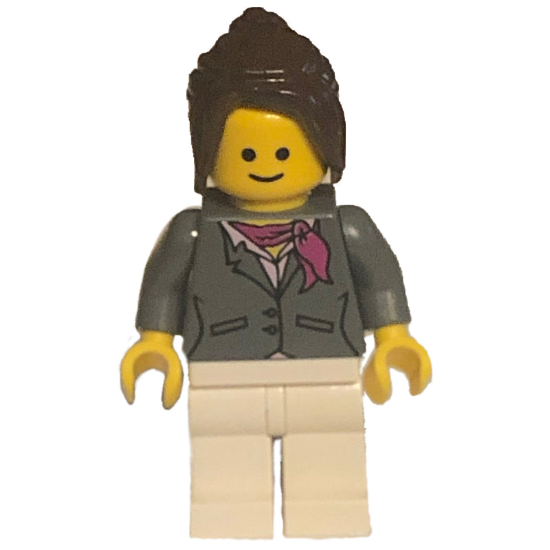 fig-008375 – Dark Bluish Grey Torso, White Legs, Dark Brown Hair