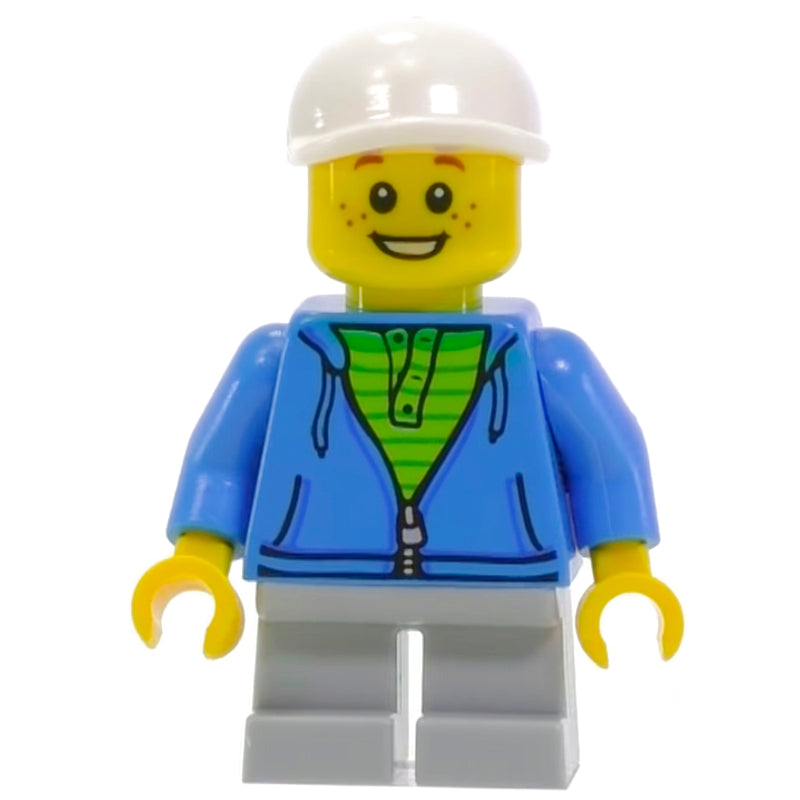 fig-008417 – Kid, Dark Azure Torso, Light Bluish Grey Legs, White Cap