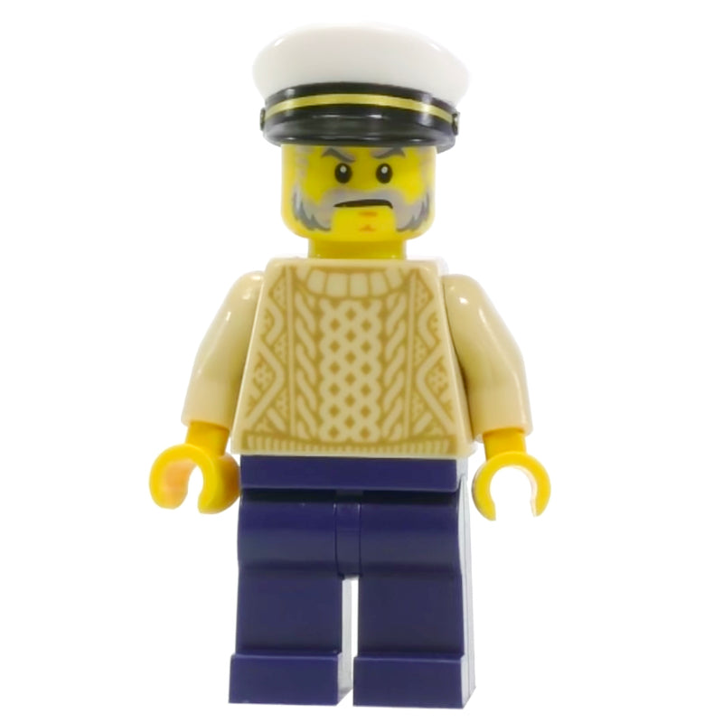 fig-008418 – Tan Torso Sweater, Dark Blue Legs, Captain Hat