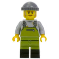 fig-008419 – Light Bluish Grey Torso, Olive Green Overall. Dark Bluish Grey Cap