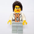 fig-008427 – White Torso Lab Coat, Light Bluish Grey Legs, Dark Brown Hair