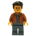 fig-008431 – Medium Nougat Torso, Dark Bluish Grey Legs, Dark Brown Hair