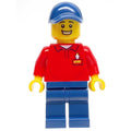 fig-008438 – LEGOLAND Employee, Red Torso, Dark Blue Legs, Dark Blue Cap