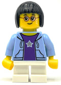 fig-008443 – Kid, Bright Light Blue Torso, White Legs, Black Hair