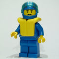 fig-008475 – Racer, Blue Jacket with Octan Logo, Blue Legs, Blue Helmet with Stars and Visor, Yellow Life Vest