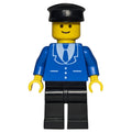 fig-008480 – Man, Blue Jacket with Tie and Three Buttons, Black Legs, Black Hat