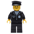 fig-008489 – Policeman, Black Suit with Badge, Black Hat