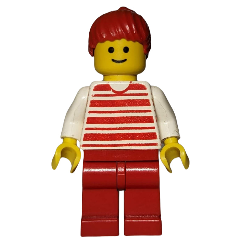 fig-008492 – Woman, Red and White Striped Shirt, Red Legs, Red Hair