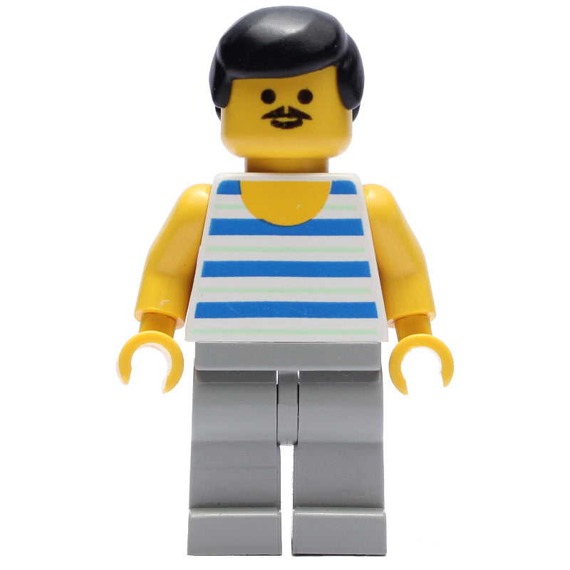 fig-008496 – White Torso, Light Grey Legs, Back Hair