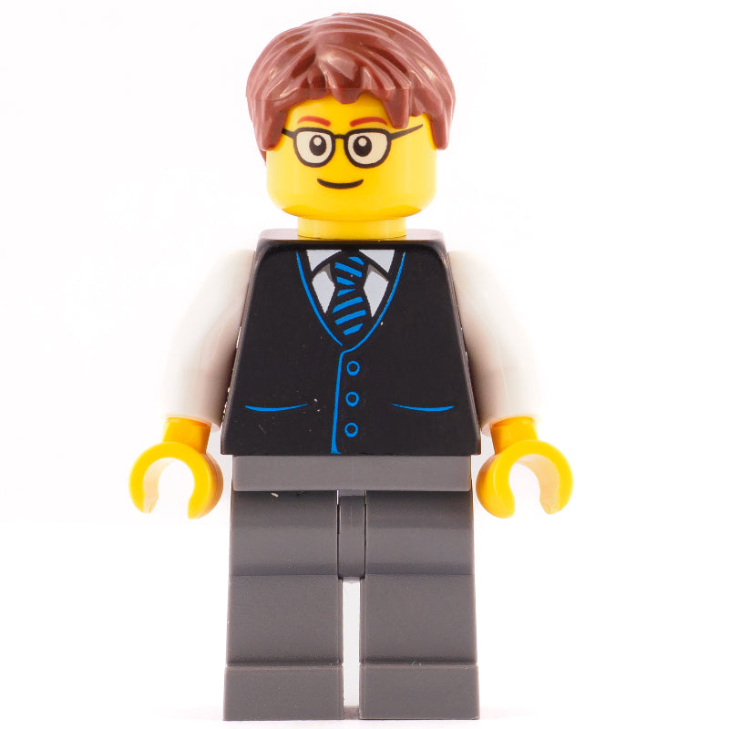 fig-008507 – Launch Director - Black Torso, Dark Bluish Grey Legs, Reddish Brown Hair
