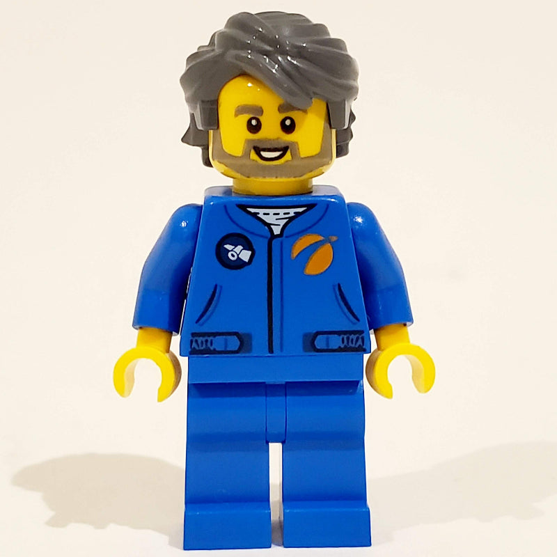 fig-008512 – Astronaut - Blue Torso and Legs, Dark Bluish Grey Hair