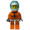 fig-008516 – Astronaut - Orange Torso and Legs, White Helmet, Trans-Light Blue Visor, Stubble