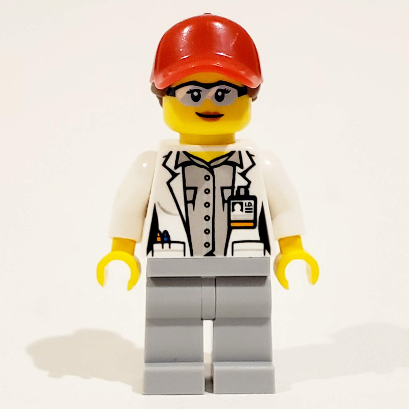 fig-008520 – Scientist - White Torso, Labcoat, Light Bluish grey Legs, Red Cap