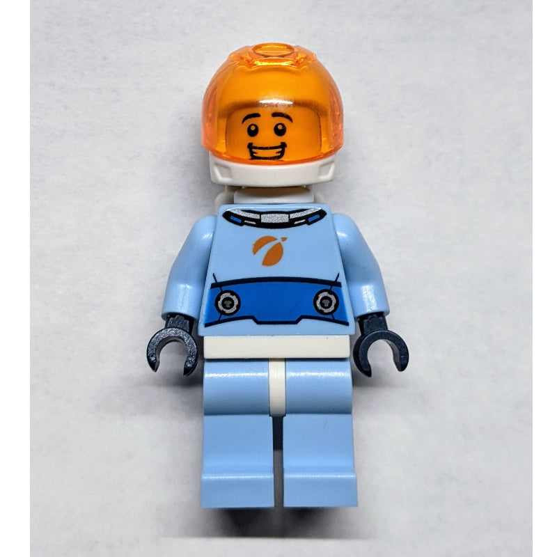 fig-008527 – Astronaut - Bright Light Blue Torso and Legs, White Helmet, Trans Orange Visor