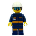 fig-008532 – Technician - Dark Blue Torso, Dark Blue Legs, White Helmet, Dark Brown Hair