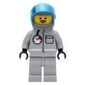 fig-008546 – Fireman, Light Gray Fire Suit with Gauge and Pocket, Dark Gray Helmet with Visor, Moustache