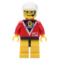 fig-008560 – Marine Explorer, Red Shirt with Divers Logo, White Cap, Glasses and Headset