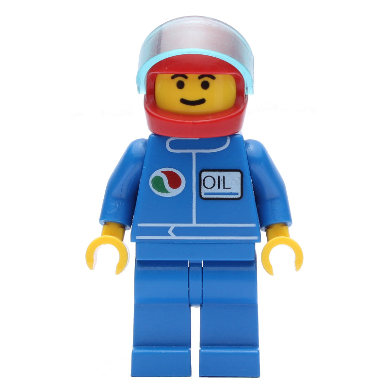 fig-008576 – Racer, Blue Jacket with Octan Logo, Blue Legs, Red Helmet with Stars and Visor