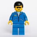 fig-008581 – Man, Blue Jacket with Zipper, Blue Legs, Black Hair, Sunglasses