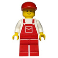 fig-008582 – Man - White Torso, Red Overall, Red Cap (3626a Head)