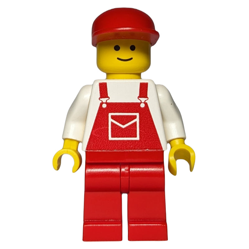 fig-008582 – Man - White Torso, Red Overall, Red Cap (3626a Head)