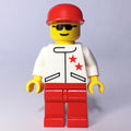 fig-008585 – Racer, White Jacket with 2 Stars, Red Cap, Sunglasses