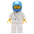 fig-008600 – Racer, White Jacket with Zipper, White Legs, Blue Helmet with Visor (3626a Head)