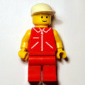 fig-008610 – Man, Red Vest with Zipper, Red Legs, White Cap