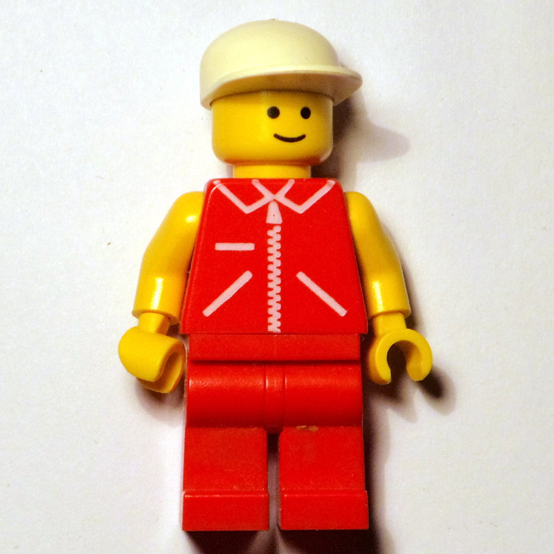 fig-008610 – Man, Red Vest with Zipper, Red Legs, White Cap