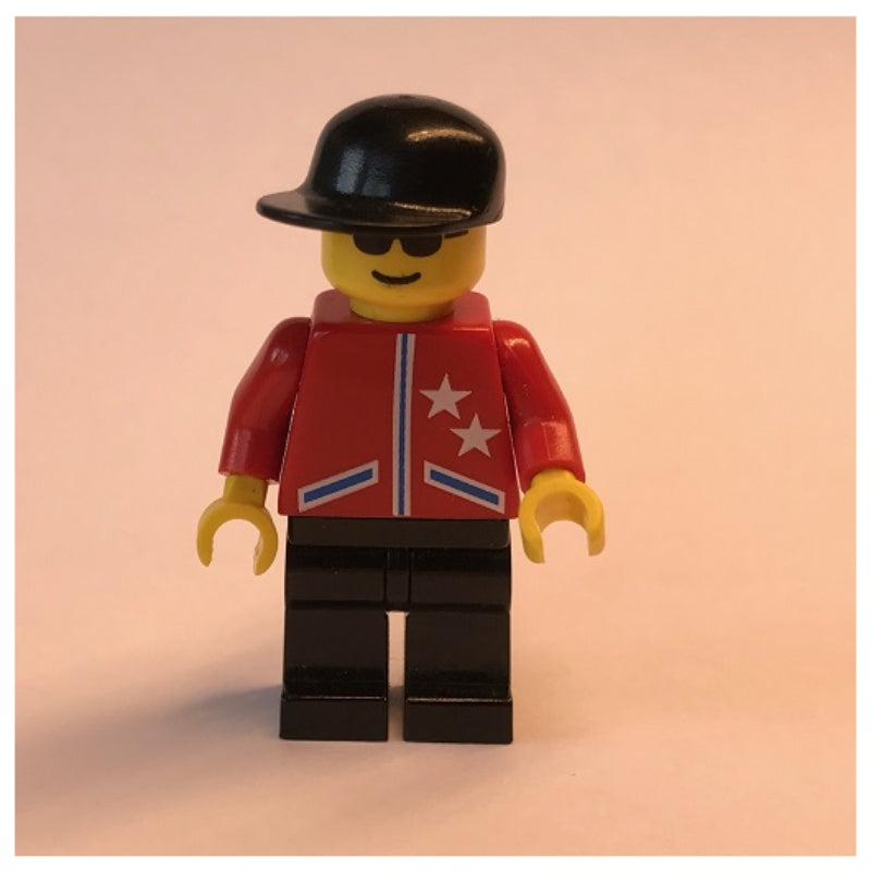 fig-008613 – Racer, Red Jacket with 2 Stars, Black Cap, Sunglasses