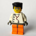 fig-008625 – Doctor, White Shirt with Stethoscope and Side Buttons, Black Hair, Glasses