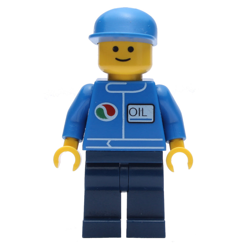 fig-008635 – Mechanic, Blue Jacket with Octan Logo, Dark Blue Legs, Blue Cap