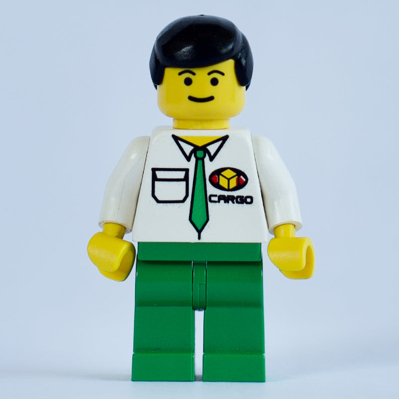 fig-008649 – Cargo Worker, White Shirt with Tie, Black Hair