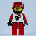 fig-008651 – Racer, Red and White Outfit with Scorpion, Black Helmet with Visor with Antenna