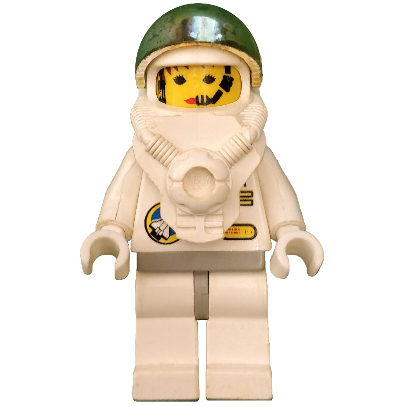 fig-008653 – Astronaut, Woman, White, Light Gray Hips, Helmet with Breastplate and Large Chrome Gold Visor, Headset