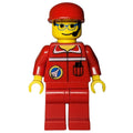 fig-008655 – Space Port Ground Crew, Red Jumpsuit, Red Cap, Headset and Glasses