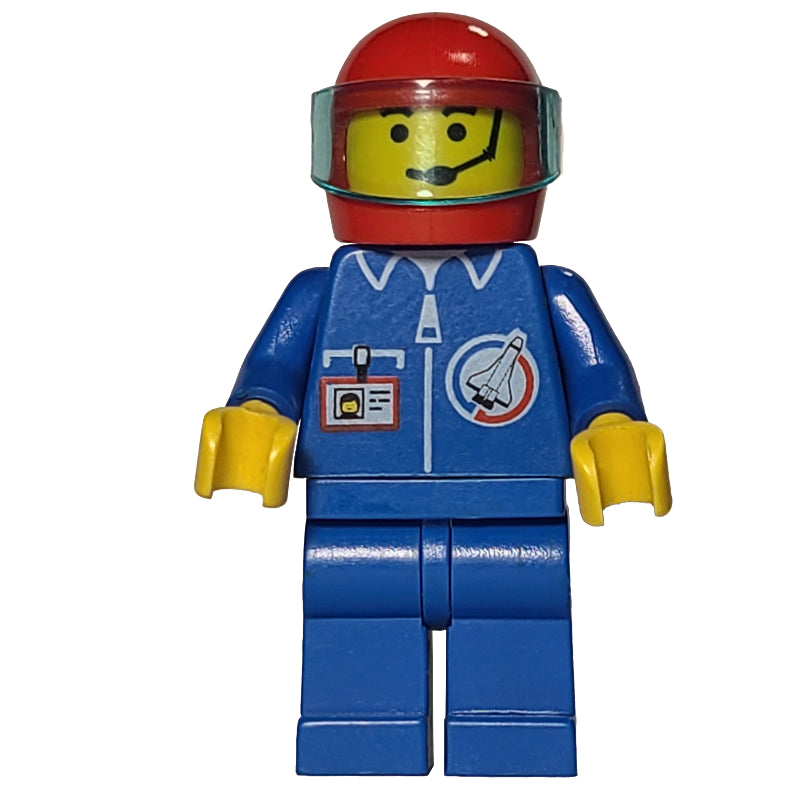 fig-008659 – Launch Command Pilot, Blue Jumpsuit, Red Helmet with Visor, Headset