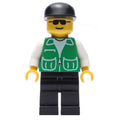 fig-008662 – Man, Green Jacket, Black Legs, Black Cap, Sunglasses