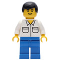 fig-008675 – Man, White Shirt with Pockets, Blue Legs, Black Hair