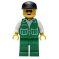 fig-008677 – Man, Green Jacket, Green Legs, Black Cap, Sunglasses