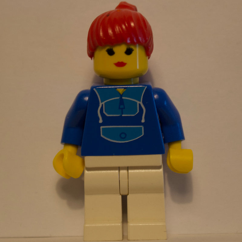 fig-008684 – Woman, Blue and White Jogging Suit, Red Hair