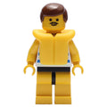 fig-008694 – Man, Blue and White Striped Swimsuit, Brown Hair, Yellow Life Vest, Moustache
