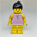 fig-008700 – Woman, Pink Top with Lace Collar, Yellow Legs, Black Hair