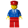 fig-008723 – Man, Blue Jacket with Tie and Three Buttons, Red Legs, Red Hat